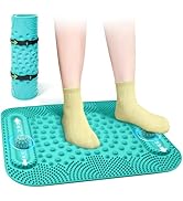 GEENOA Large Foot Massage Mat with Two Massage Balls, 5-Zone Foot Reflexology Mat for Various Sti...