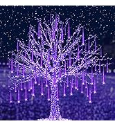 Halloween Lights Outdoor, Adecorty Purple Lights Halloween Decoration Meteor Shower Lights Fallin...