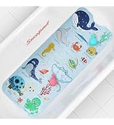 Secopad Baby Bath Mat, Cartoon Kids Bathtub Mat Non Slip for Toddler Bath Shower Anti Slip, 40In ...