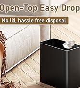 Open top bathroom garbage can black trash can small office under sink