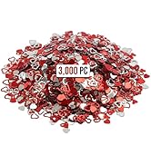 Iconikal 3000 Pieces Valentine's Day Foil Heart Confetti Bulk Pack, Red Silver Glitter Romantic P...