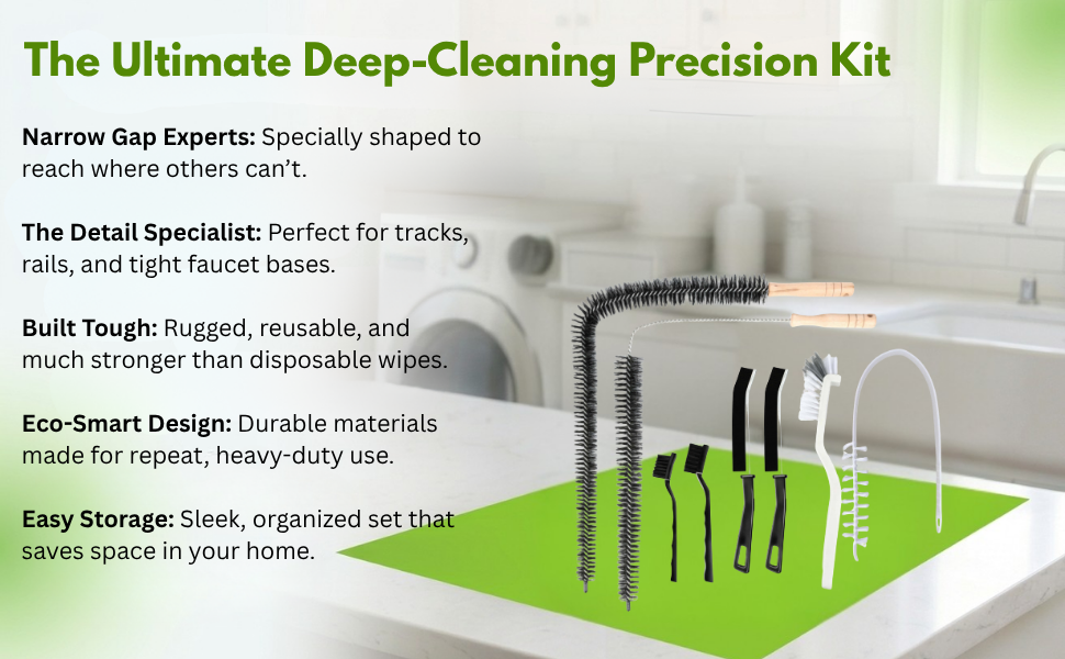 Crevice &amp;amp; Lint Trap Cleaning Tools - Long Handle Laundry Brushes for All Washers