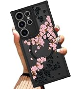 OOK Case Fit for Samsung Galaxy S22 Ultra 6.8 Inch (Compatible with MagSafe) Pink Floral Flowers ...