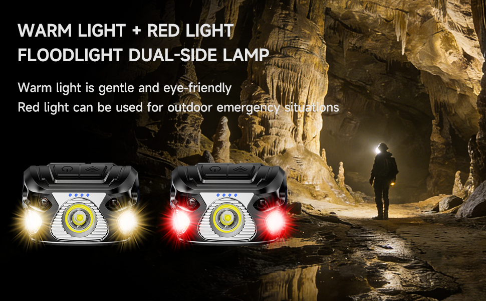 HeadLamp, Red Light &amp;amp; Warm Light: Ideal For Reading &amp;amp; Emergency Use