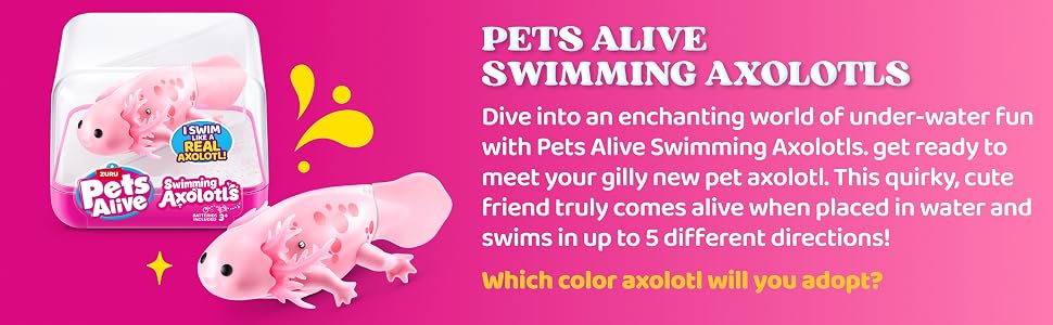 Pet Alive, Axolotl, Robot Pet,Robotic Axolotl, Robotic Toy, Bath Toy, Salamander