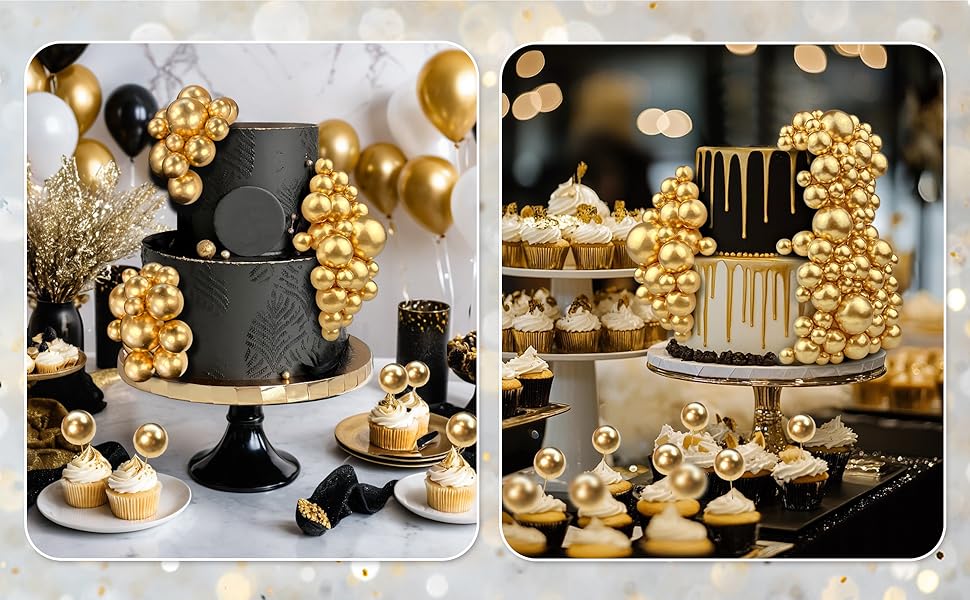 Gold Ball Cake topper