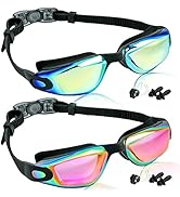 EWPJDK Kids Swim Goggles - 2 Pack Swimming Kids Goggles Anti Fog Anti-UV No Leaking For Children ...