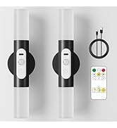 Hensam Motion Sensor Wall Lights with Remote Control, LED Rechargeable Battery Operated Wall Scon...