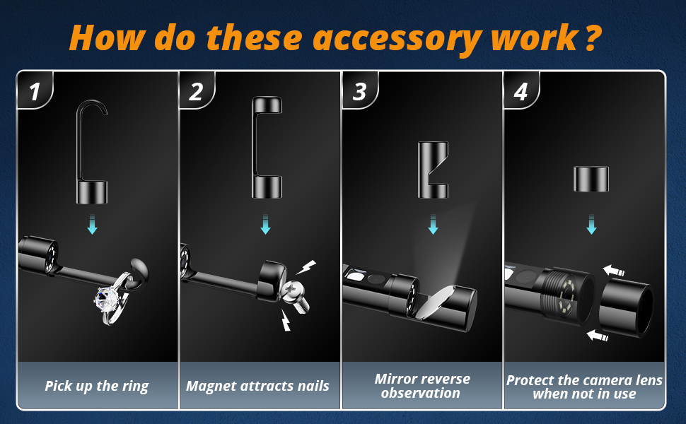 1920P Dual Lens Inspection Camera - Aocath dual lens 7.9mm sewer endoscope camera