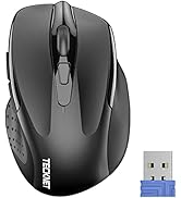 TECKNET Wireless Mouse, 2.4G Ergonomic Optical Mouse, Computer Mouse for Laptop, PC, Computer, Ch...