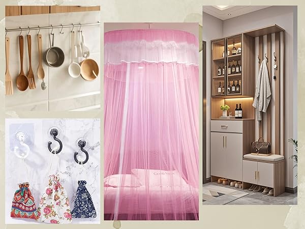 Adhesive Mosquito Net Ceiling Hooks