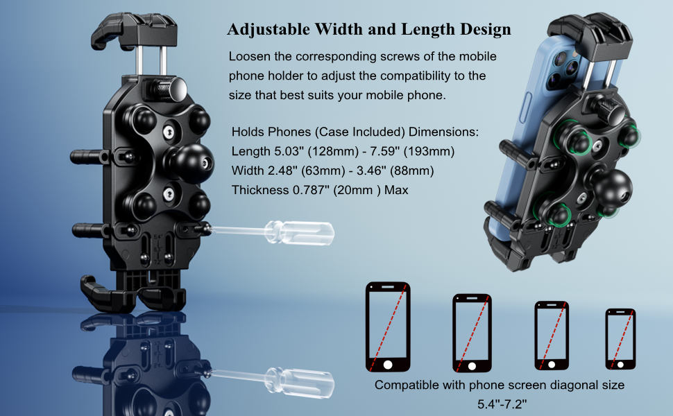 Adjustable size phone mount