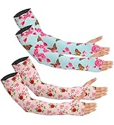 PAMASE Anti-slip Arm Sleeves - Gardening Cooling &amp; UV Sun Protection Cover with Thumb Hole, Outdo...