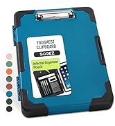 Sooez Toughest Clipboard with Storage, Internal Pen Pouch Included, Letter/ A4 Size, Shockproof H...
