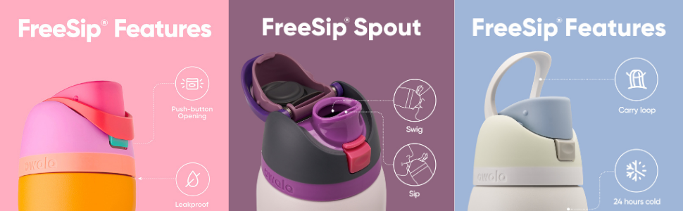 FreeSip Owala sip and swig water bottle with best for work and travel for leakproof hydration bottle