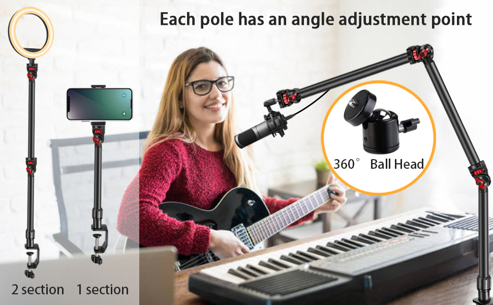 Suitable for different microphones, 360° adjustable angle