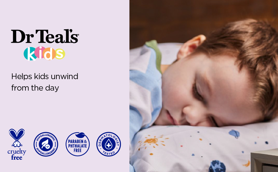 child sleeping; unwind from the day; cruelty free bunny; dermatologist tested