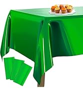 PartyWoo Green Foil Tablecloth, 3 Pack 54 x 108 Inch Rectangle Tablecloth, Foil Tablecloth for 6 ...