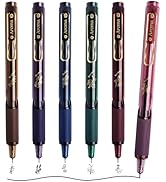 Gel Pens, Pens Fine Point 0.5mm Smooth Writing Pens, 6 Pack, Vintage Barrels, Retractable Gel Pen...