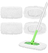 Yicotira 4 Pack Reusable Microfiber Mop Pads Compatible with Swiffer Sweeper - Dry Sweeping Cloth...
