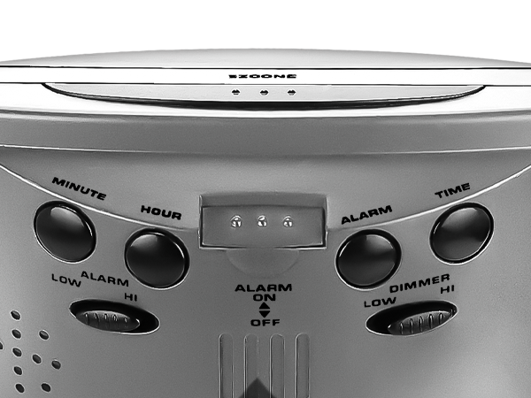 Alarm clock easy to use Ez easy to see large number swivel base 