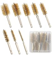 MAXMAN Bore Brush Set, 8pcs Brass Wire Brush for Drill, Durable Metal Bristles Twisted, 8 Size Se...