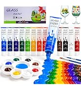 Magicdo Professional Acrylic Glass Paint Stained Transparent Glass Window Paint Set Great for Gla...