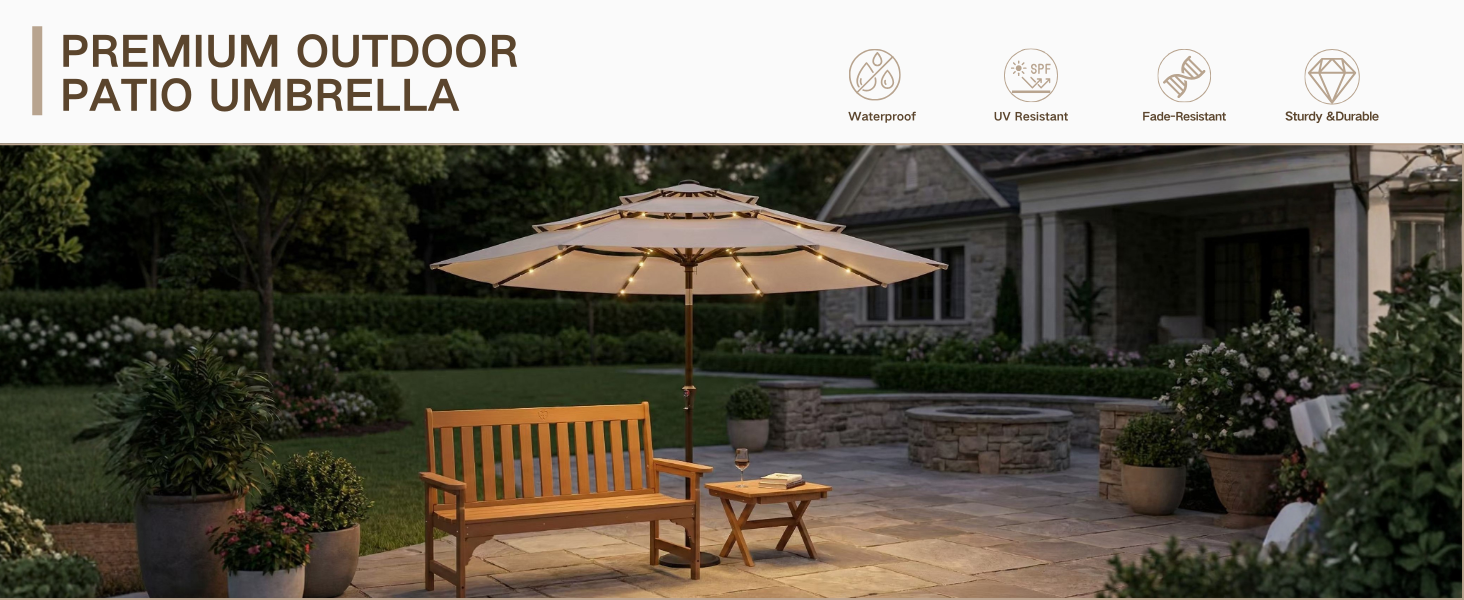 patio umbrella with light
