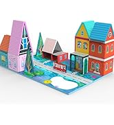 Magnetic Tiles Toy Set for Kids with 6 Large Square , Magnetic Blcok Fairytale Town Set, Magnetic...