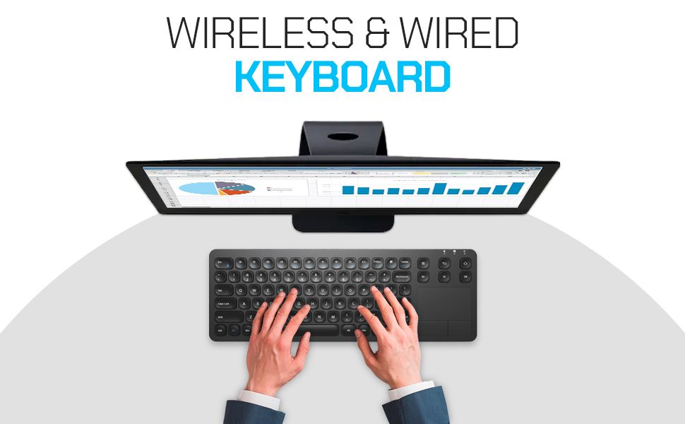 Wireless and wired keyboard
