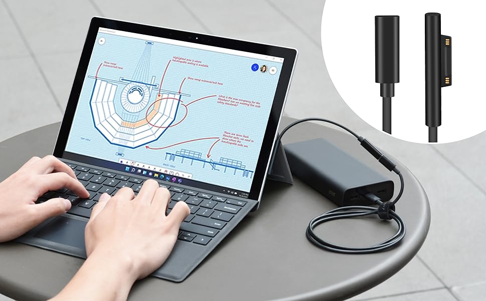 MOCOST Microsoft Surface Connect to USB-C PD 15V Charging Cable