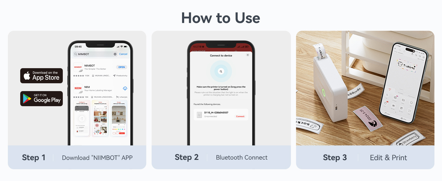 NIIMBOT D110 Upgraded Version Mini Label Maker Machine with Tape