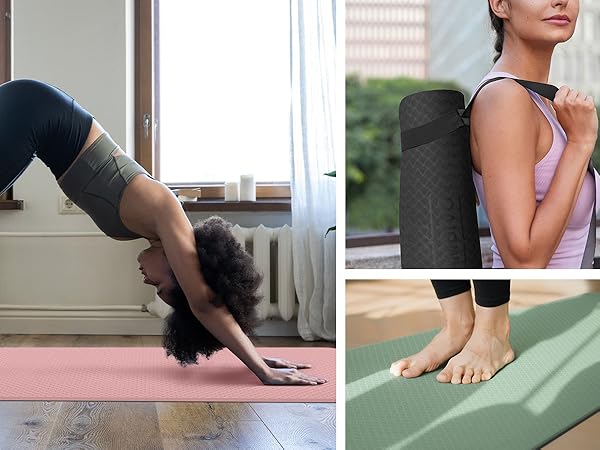 yoga mat thick workout exercise mats fitness women pilates home wide men kids non slip travel matt 