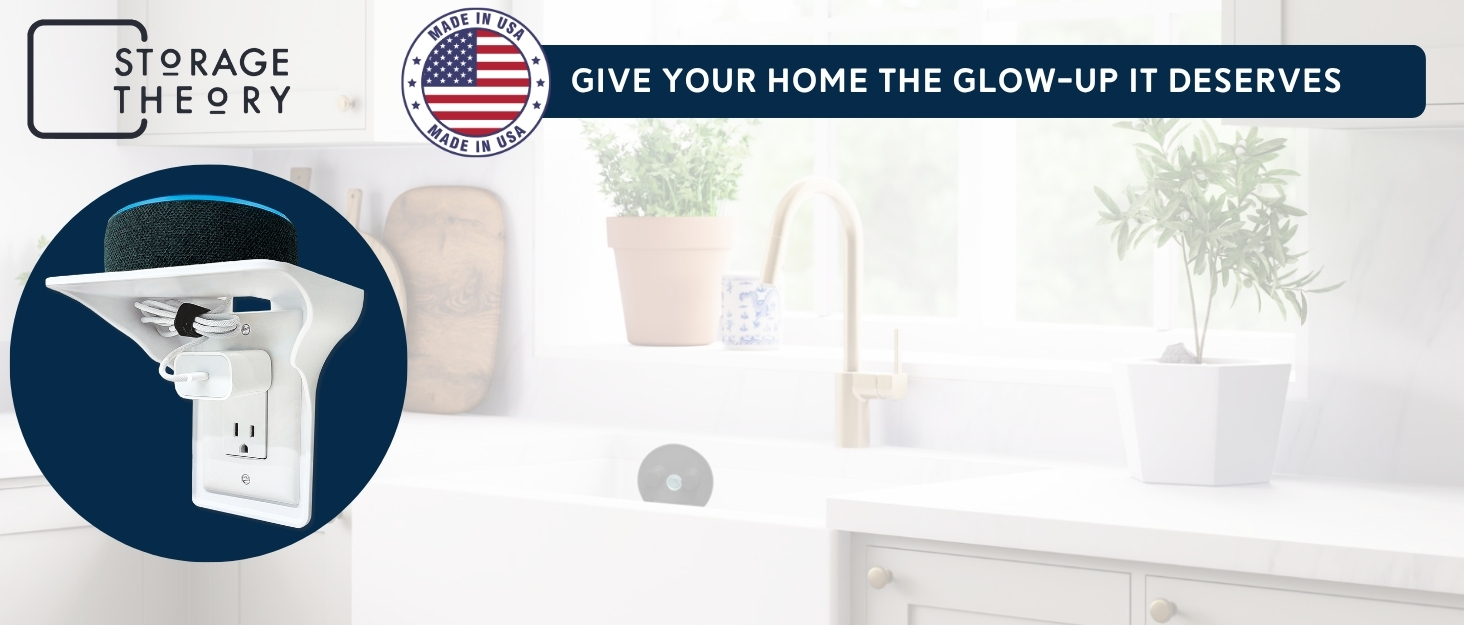 outlet shelf with cord storage scrub daddy holder alexa devices shelving toothbrush holder