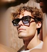 Tortoise shell Frame Blue Tinted Lense Sunglasses Trendy Square Frame Cool 80s Fashion Unisex Style