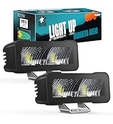 Nilight Motorcycle Led Pods 2PCS 4.5Inch 30W Flood Beam Square Driving Work Lights Built-in EMC O...