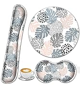Ergonomic Mouse Pad Wrist Rest Support + Memory Foam Keyboard Wrist Rest Set,Desk Pad Non-Slip Ba...