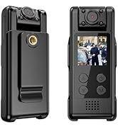 VIDCASTIVE 4K WiFi Body Camera Built-in 64G Record Video Audio, Police Body Worn Cam with 180° Ro...