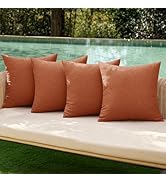 MIULEE Fall Pack of 4 Decorative Outdoor Throw Pillow Covers Linen Waterproof Pillow Covers Farmh...