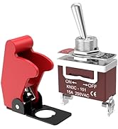 Toggle Switch, Malictele 12V 20A Safety Cover ON/Off Toggle Switch SPST 2Pin 12VDC/120VAC Heavy D...