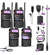 BAOFENG Radio UV-5R 8W Ham Radio Handheld,144-148Mhz/420-450Mhz Walkie Talkie Long Range + 4Pcs H...