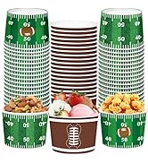 REDWORD 60PCs Football Bowls, 9oz Ice Cream Containers Disposable Paper Snack Cups Soup Party Sup...
