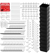 300-Piece Pegboard Hook Set, Pegboard Organizer Accessories for Hanging, Durable Metal Hooks for ...
