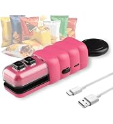 4 in 1 Mini Bag Sealer, Upgraded Mini Bag Sealer with Cutter and Magnet, USB C Rechargeable Chip ...
