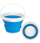 Collapsible Mop Bucket and Ice Bucket-5L(1.3 Gallon) Household Cleaning Silicone Dust Mops Bucket...
