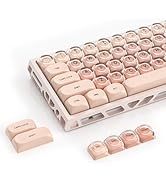Fejwlvs Flesh Pink-Pro Theme Jelly HOA Profile Key Cap,PBT Keycaps, Cute Custom Keycaps 132-Key (...
