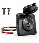 GIBBAB 90W 12V RV USB C Wall 3 Port Outlet, Dual 36W PD3.0 Type C &amp; 18W QC3.0 All Aluminum 3 Port...