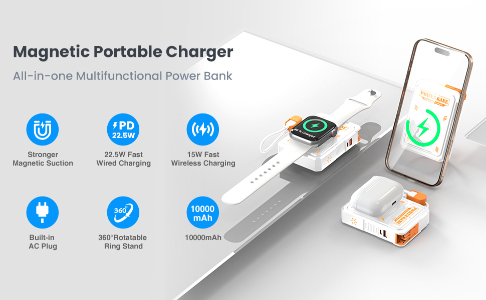 3-in-1 Magnetic Power Bank 