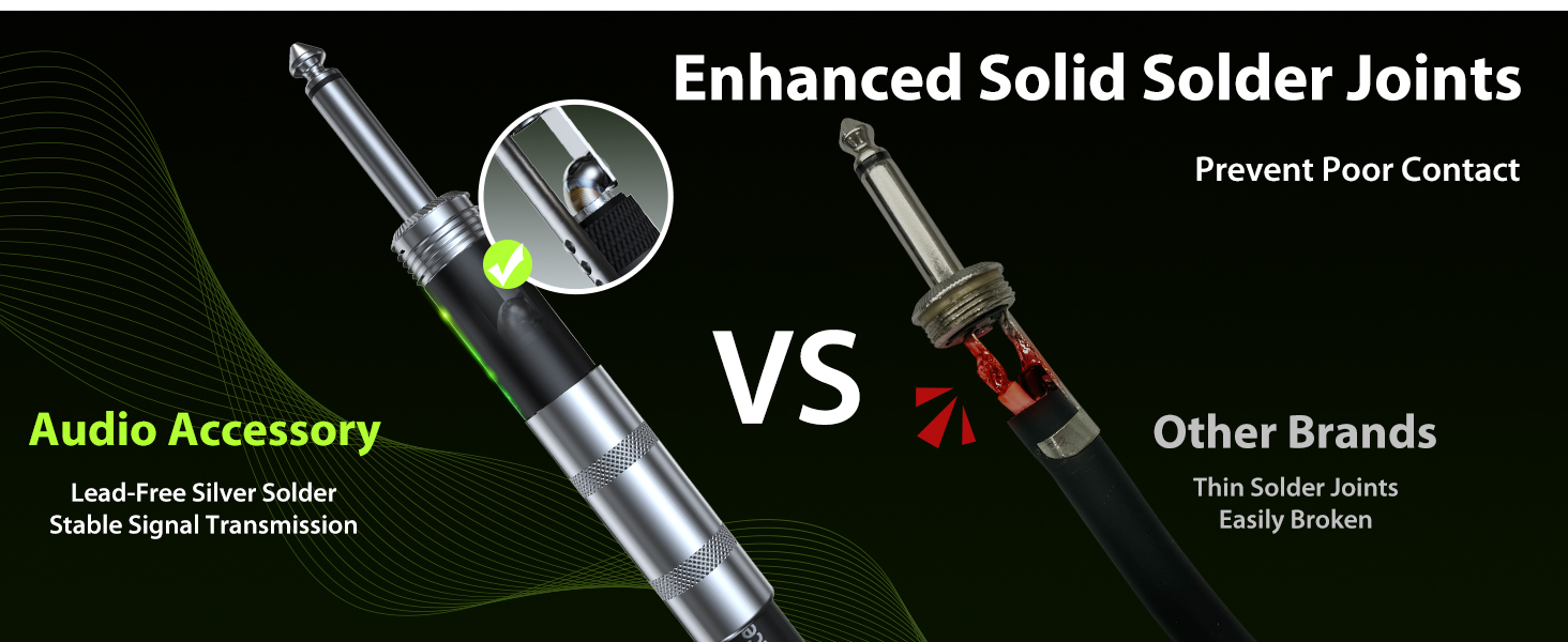 Enhanced Solid Solder Joints Speaker Cable 1/4 Inch