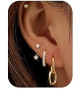 BESTEEL 4 Pairs Gold Earrings for Women Trendy Hypoallergenic Surgical Steel Hoop Earring Set Sma...